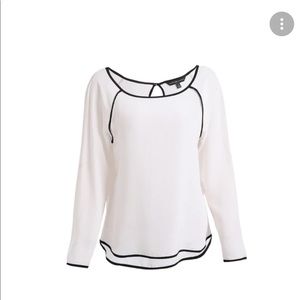 NWOT ULLA JOHNSON Contrast-Trim Blouse
